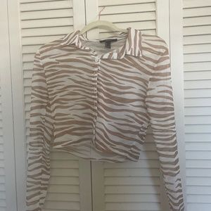 F21 Mesh Zebra Top